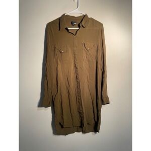 Aritzia Wilfred Free Army Green Shirt Dress‎ Size Small Classic Timeless